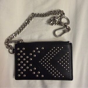 Rare Karl Lagerfeld Kaia Black Studded Coin/Card Purse